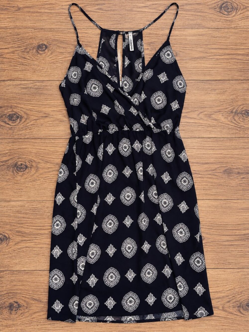 Peppermint Black & White Medallion Print Sleeveless Boho Dress